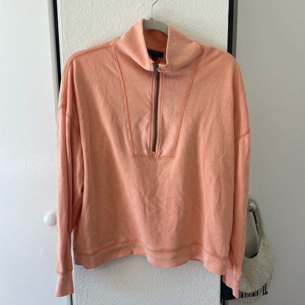 Peach Quarter-Zip Pullover